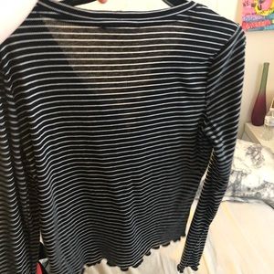 Striped Lace up shirt